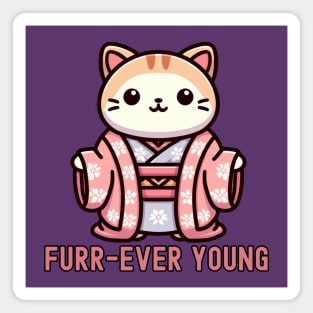 Forever Young Funny cat Magnet